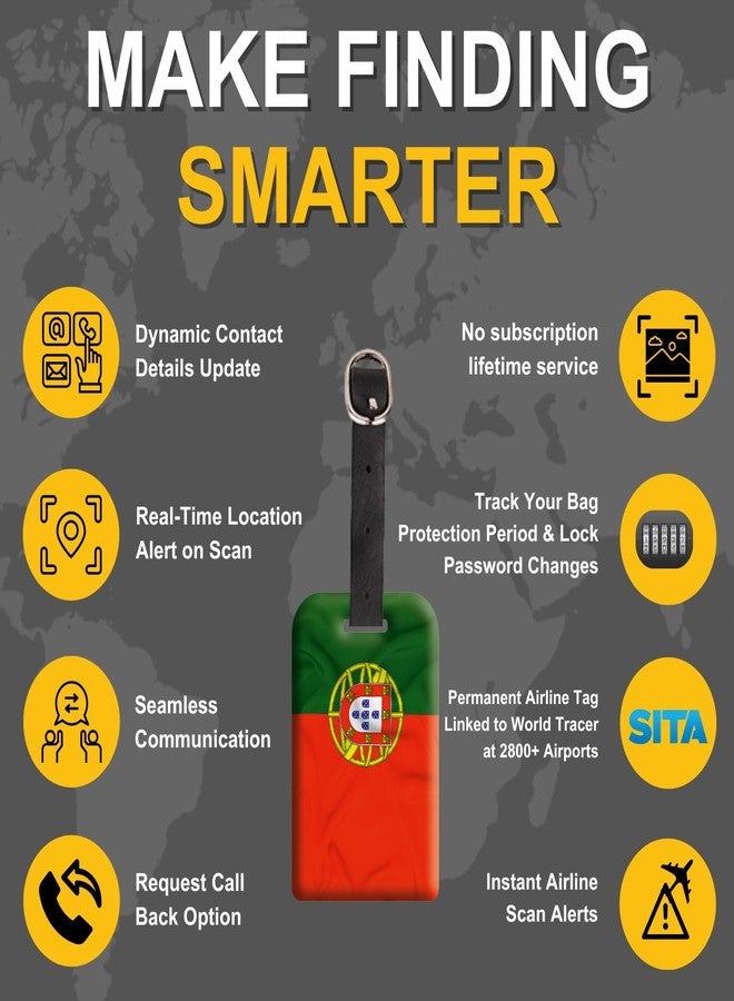 tag8 [Pack 2] tag8 Portugal Flag Smart Luggage tag |Trendy Luggage tag ID Identification | Suitcase Tag | Fashionable Digital Name tag | Airline Compliant, SITA World Tracer Code Enabled | Gift idea - Image 4